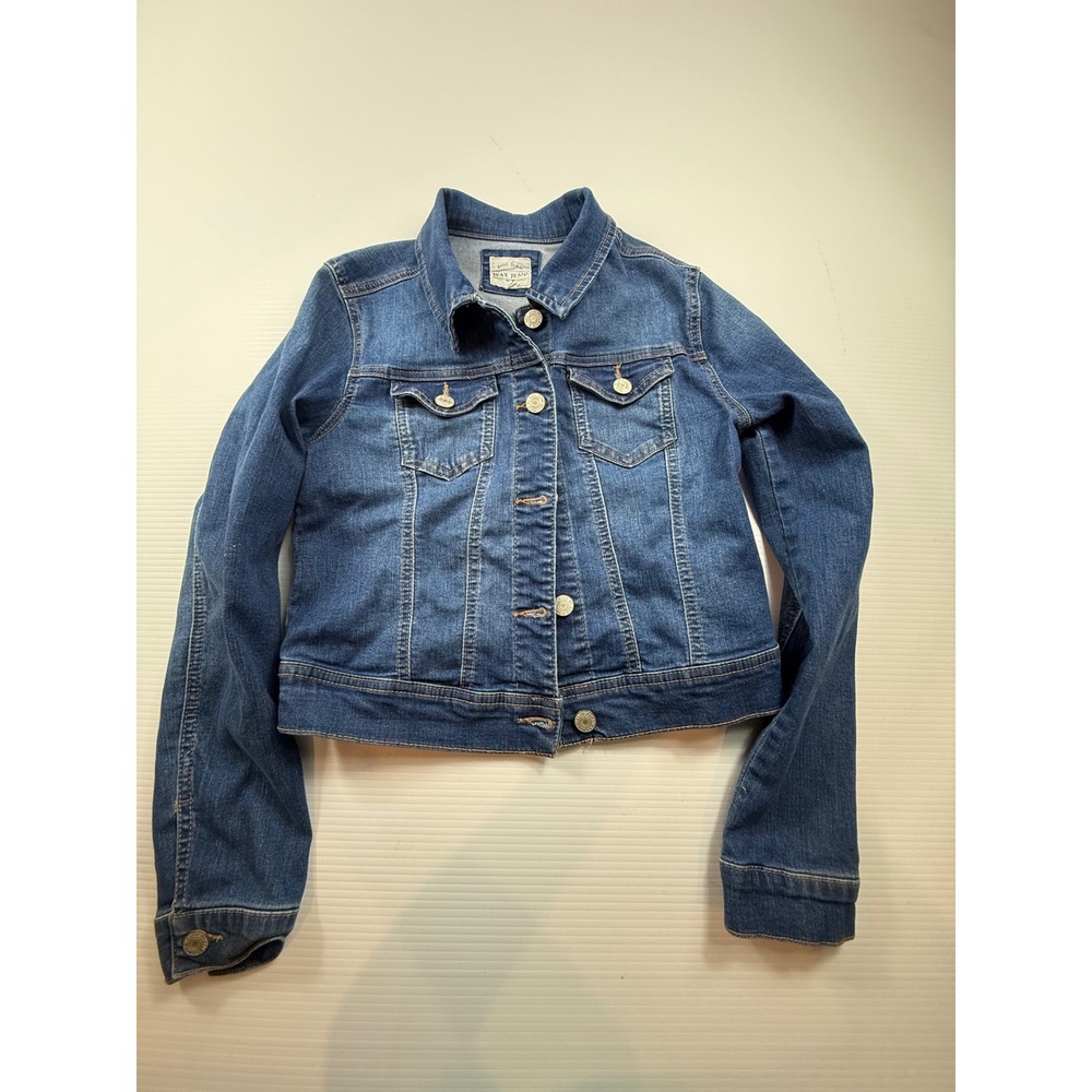 Wax Jean Basic Denim Jacket Medium Wash Cropped Trucker Small